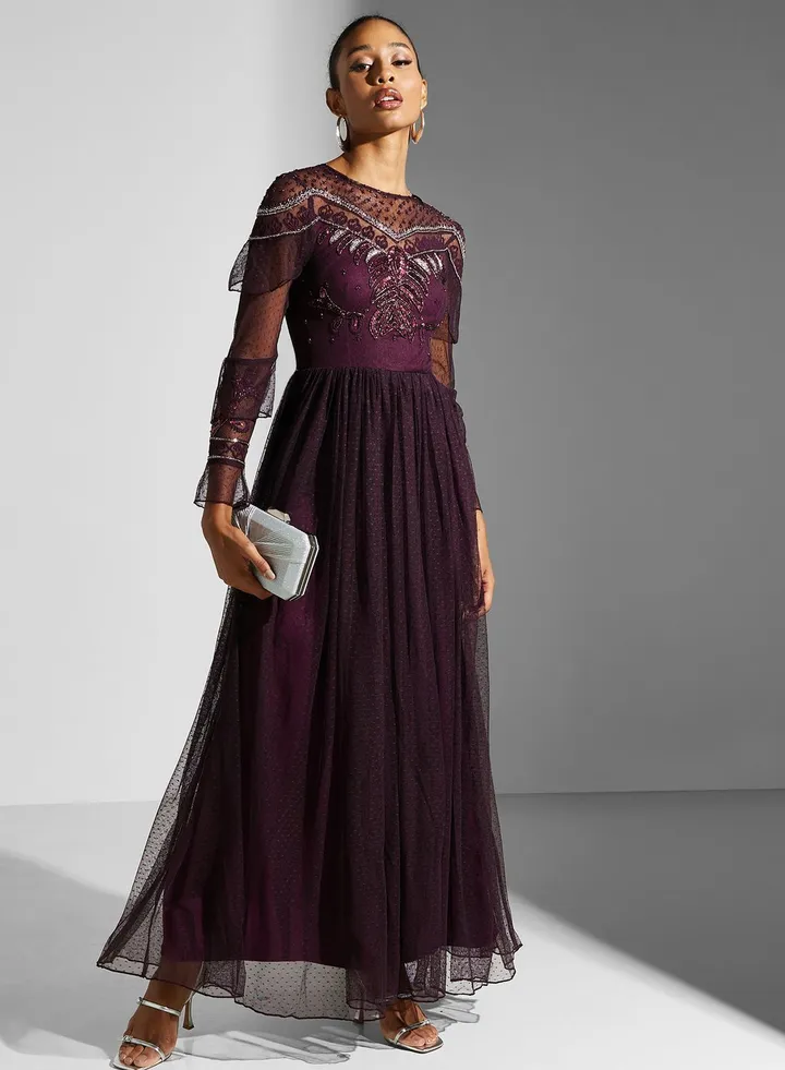 Lace Detail Tiered Dress