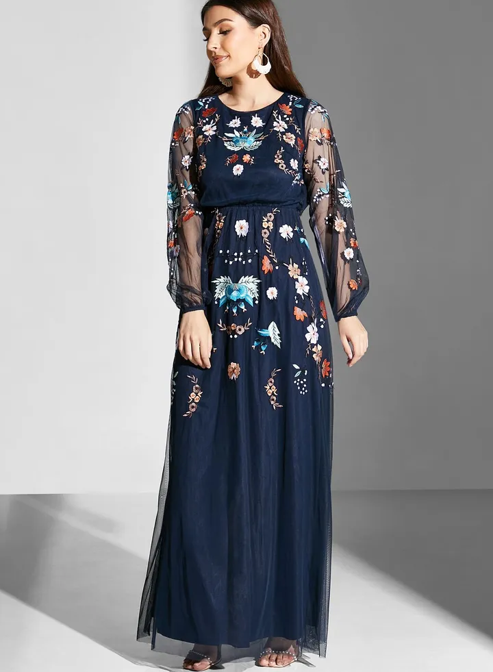 Embroidered Floral Detail Dress