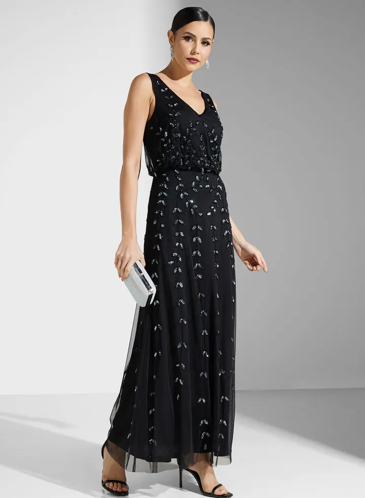 Embroidered Sleeveless Dress
