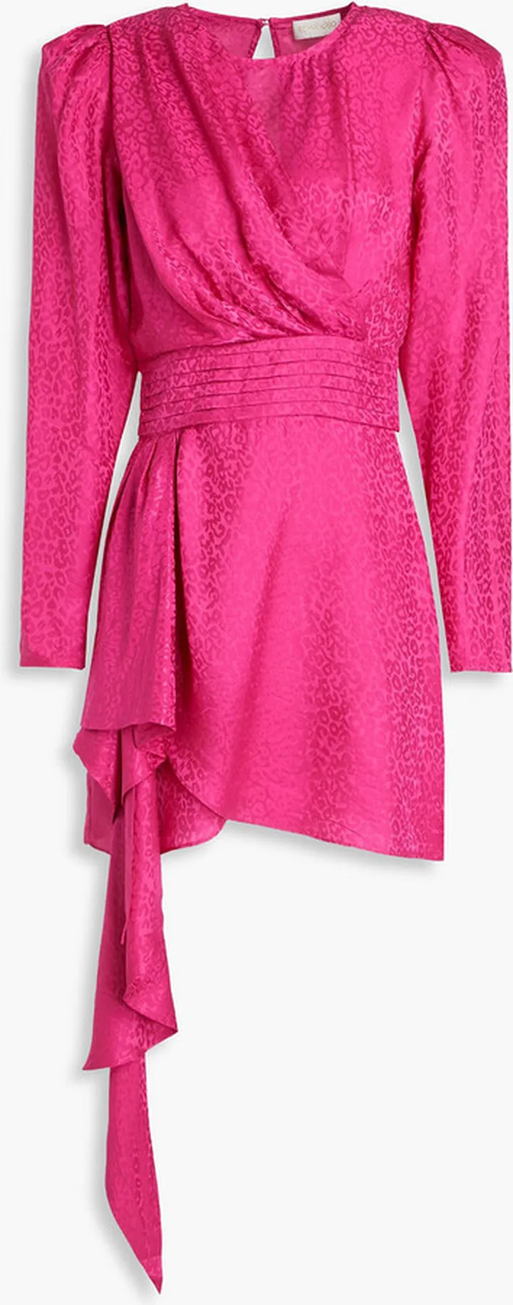 Santana wrap-effect satin-jacquard mini dress