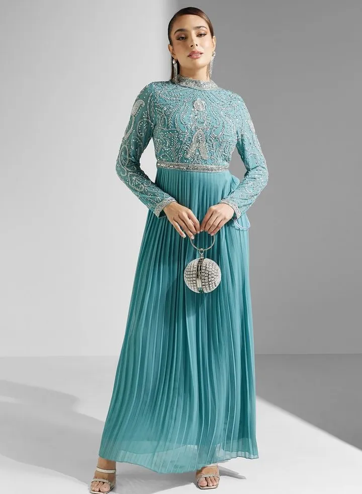 Embellished Flare Sleeve Dress