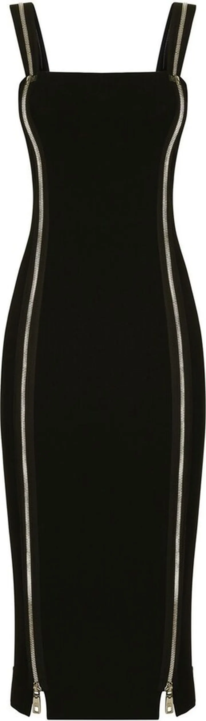 Zip-Detail Sleeveless Midi Dress