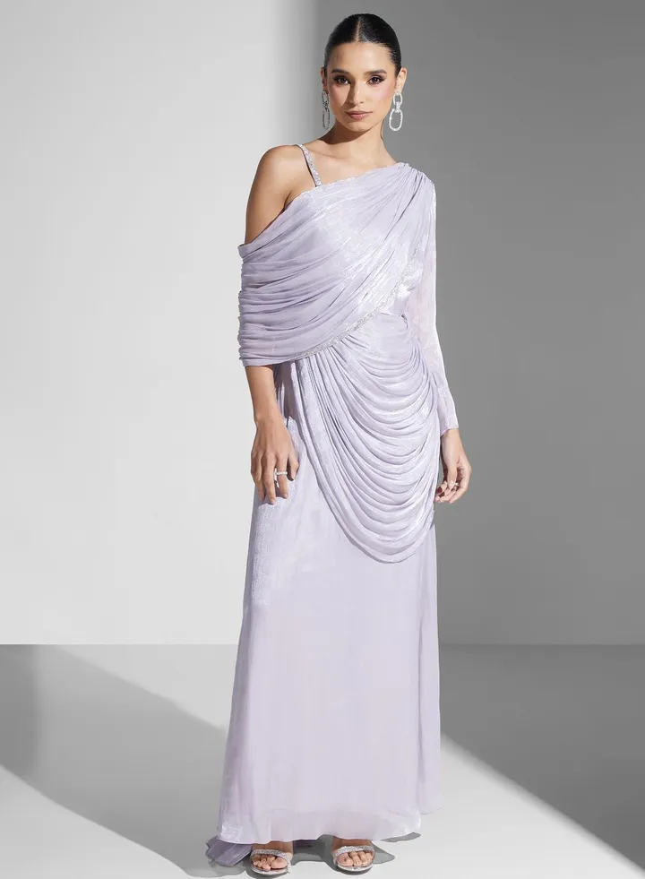 One Shoulder Drapped Detail Dress