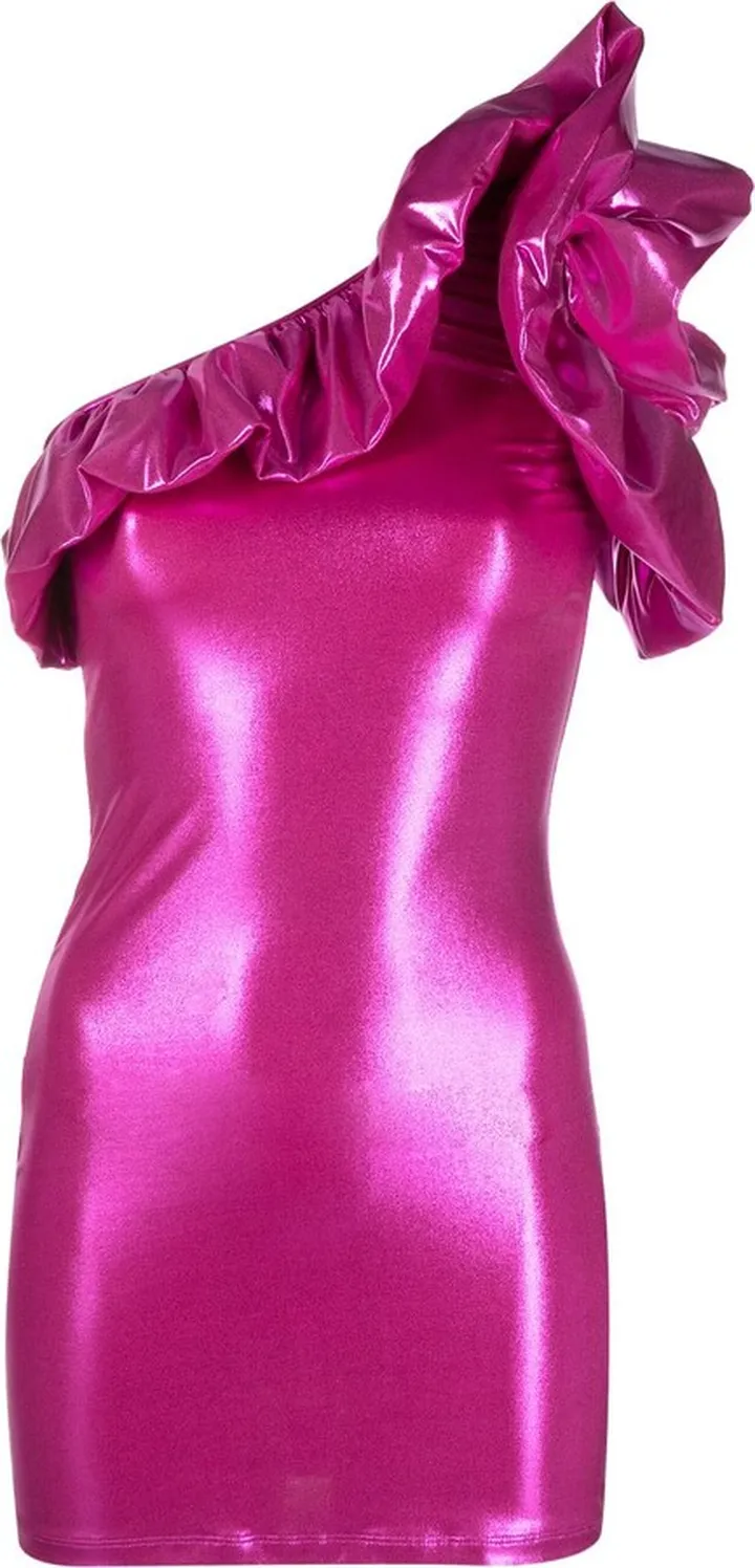 One-Shoulder Metallic Mini Dress