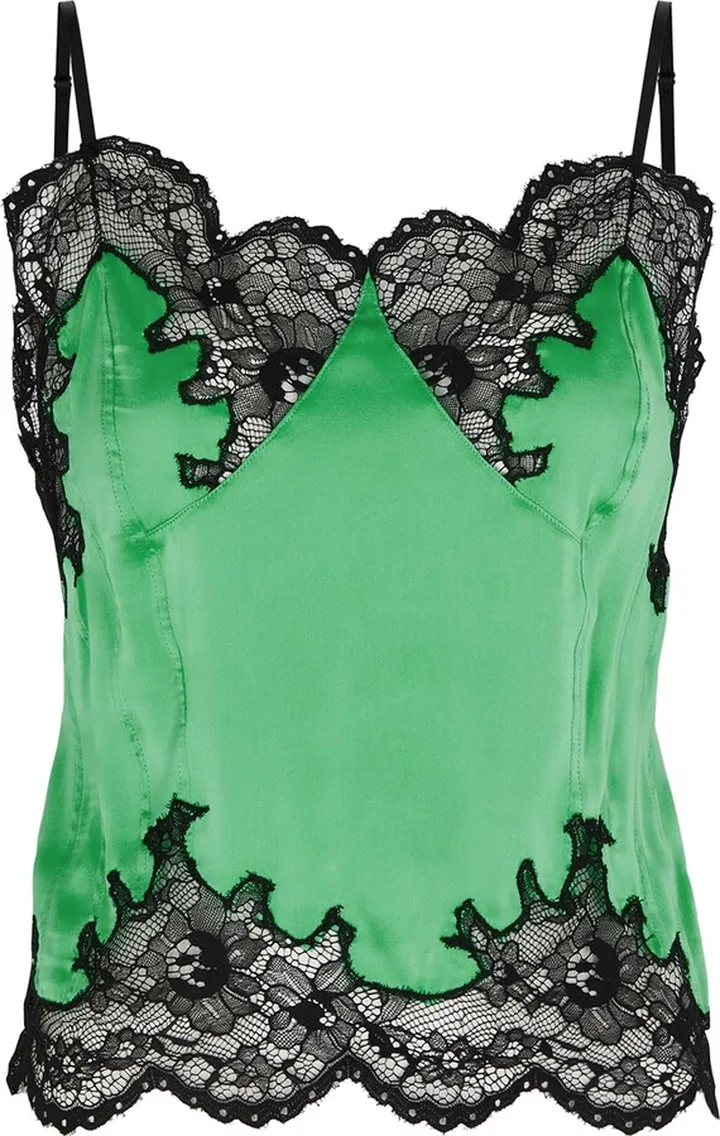 Paco Rabanne Lace-trimmed Satin Camisole Top