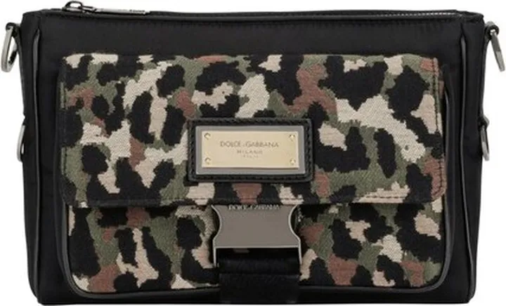Camouflage jacquard crossbody bag