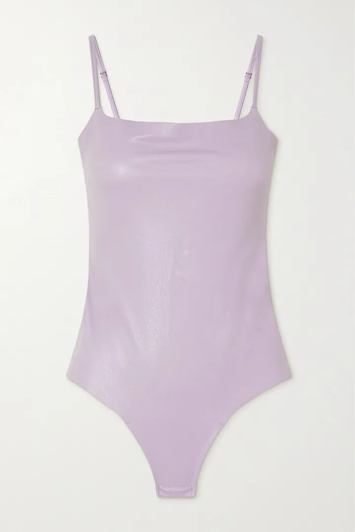 Commando - Faux Stretch-leather Bodysuit - Purple