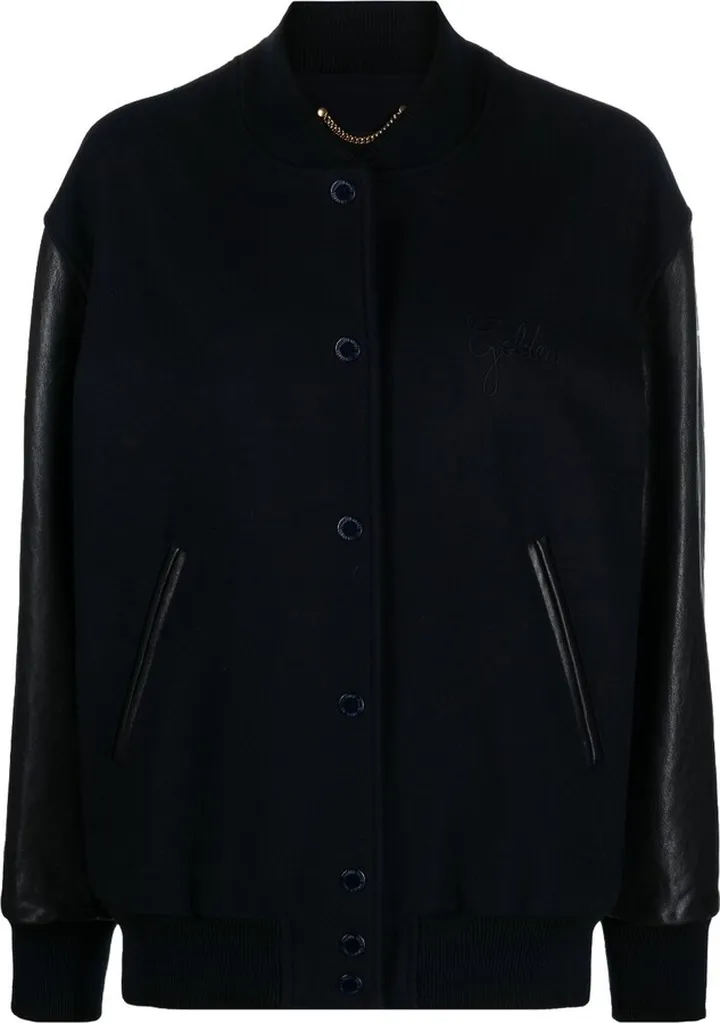 Leather-Panelled Bomber Jacket