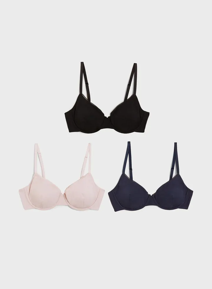 3 Pack Wired Full Cup Bra