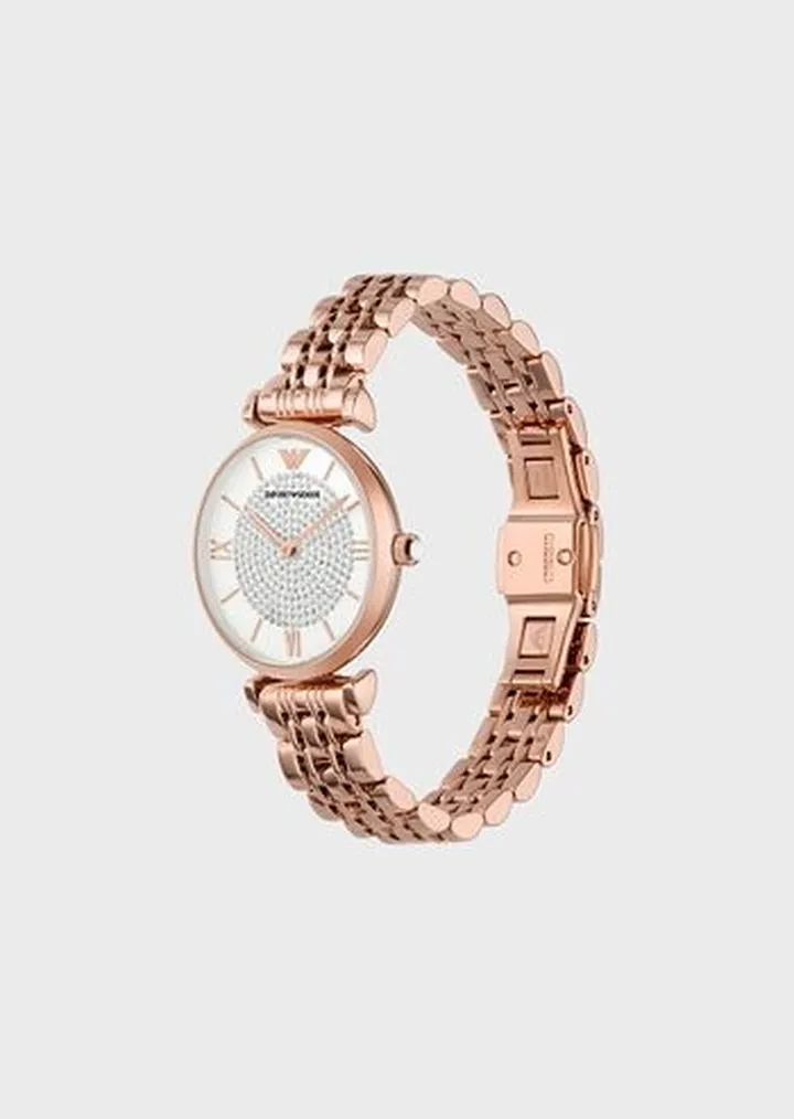 Women's Two-Hand Rose Gold-Tone Stainless Steel Watch