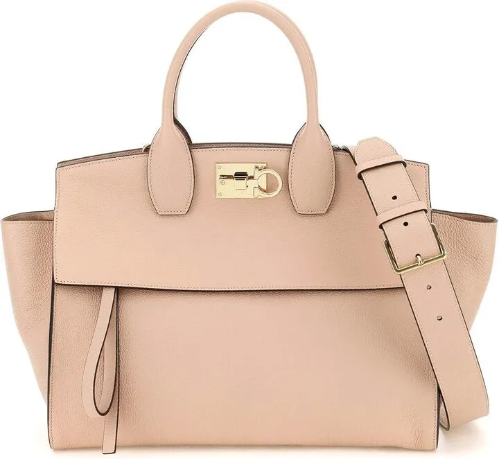 Grained Leather Studio Bag