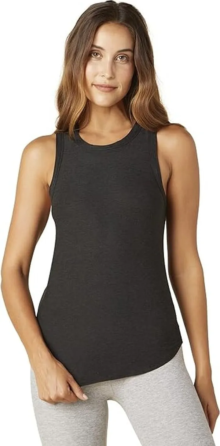 Beyond Yoga Featherweight Keep It Moving Tank (Darkest Night) Women's Clothing