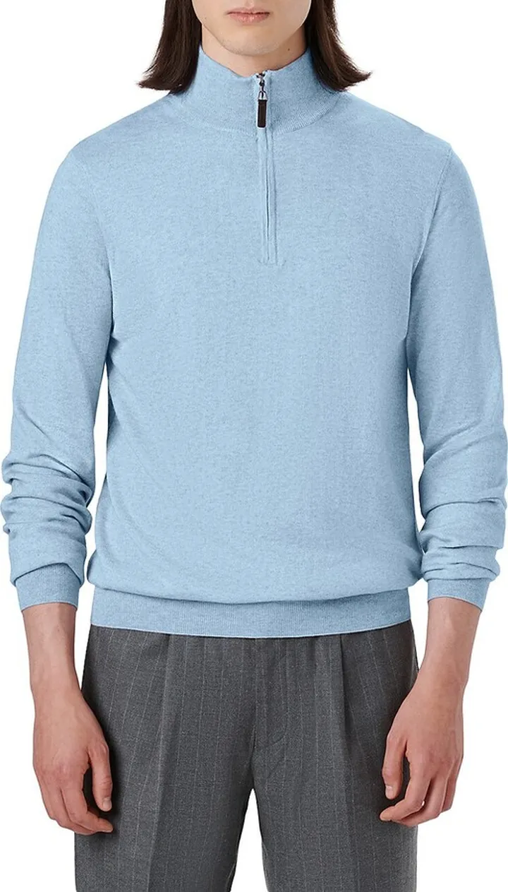 Cotton-Cashmere Half-Zip Sweater
