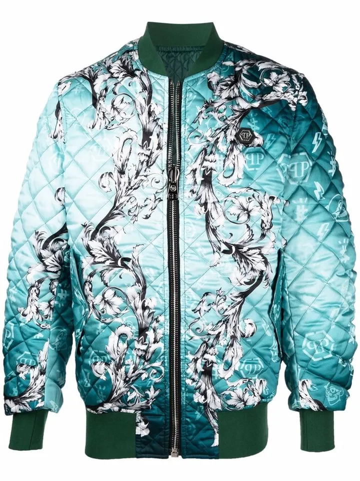 New Baroque quilted bomber jacket