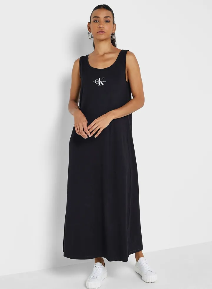 Logo Detail Knitted Dress