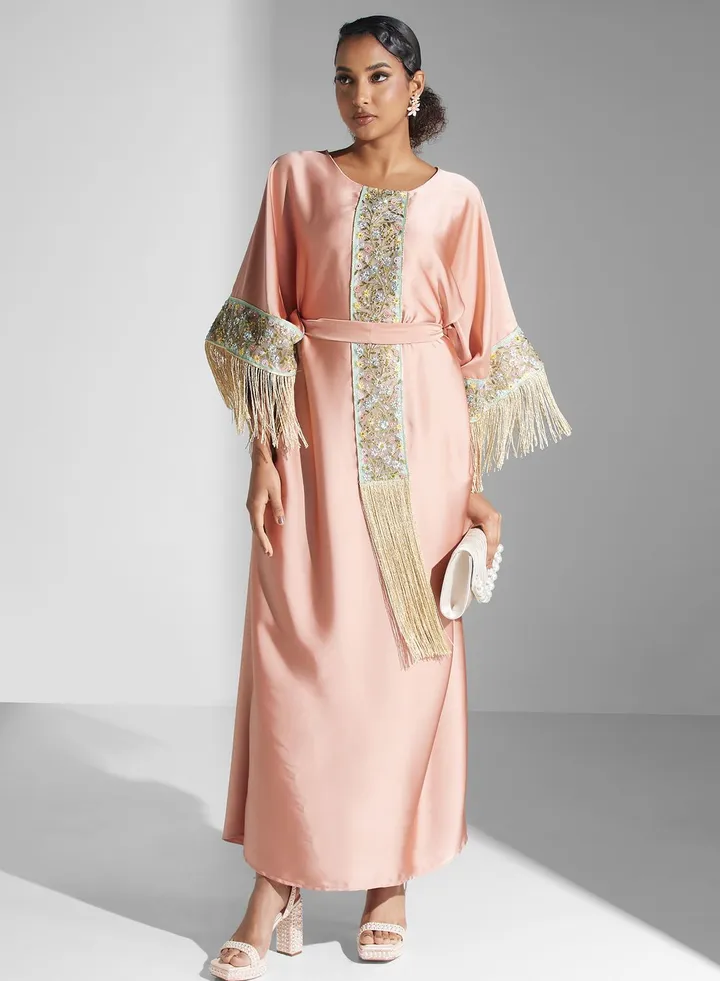 Fringe Embroidered Jalabiya