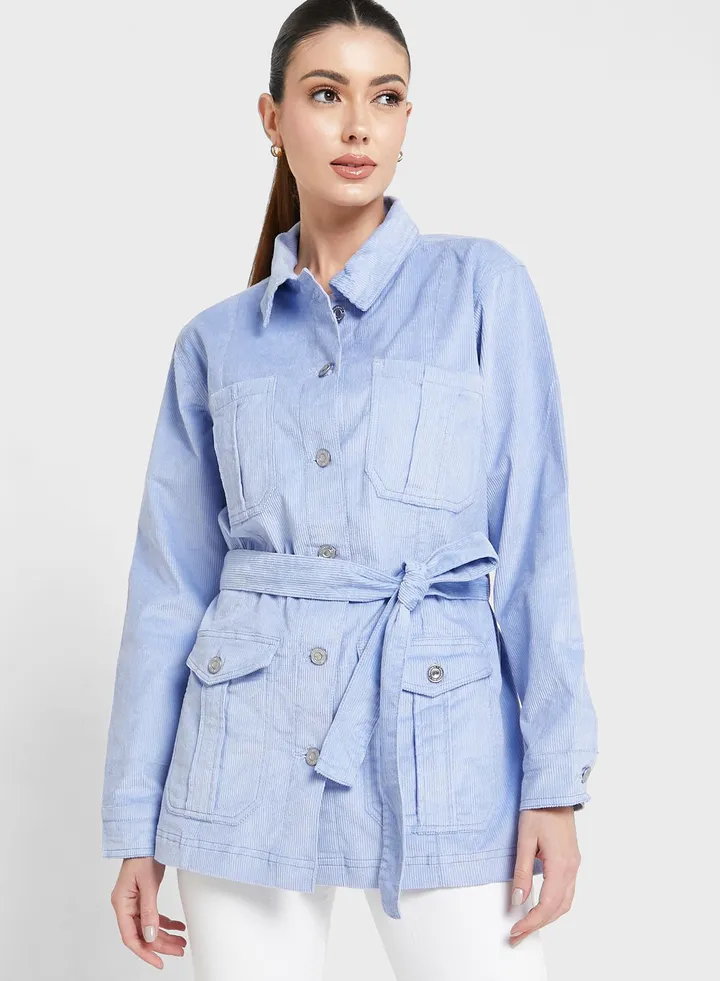Pocket Detail Belted Jacket