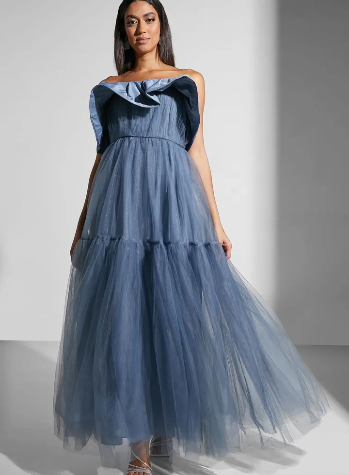 Bardot Ruffle Detail Dress