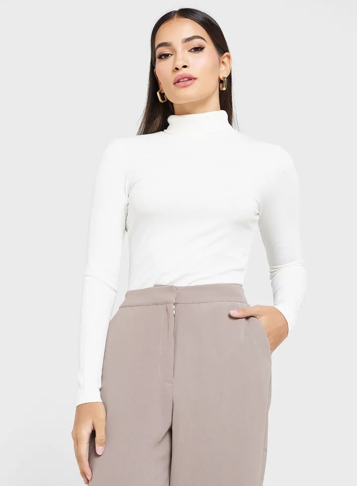High Neck Knitted T-Shirt