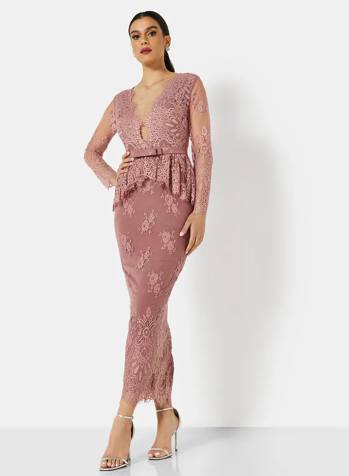 Peplum Lace Dress