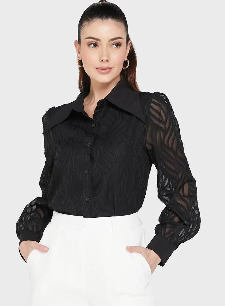 Sheer Sleeve Top