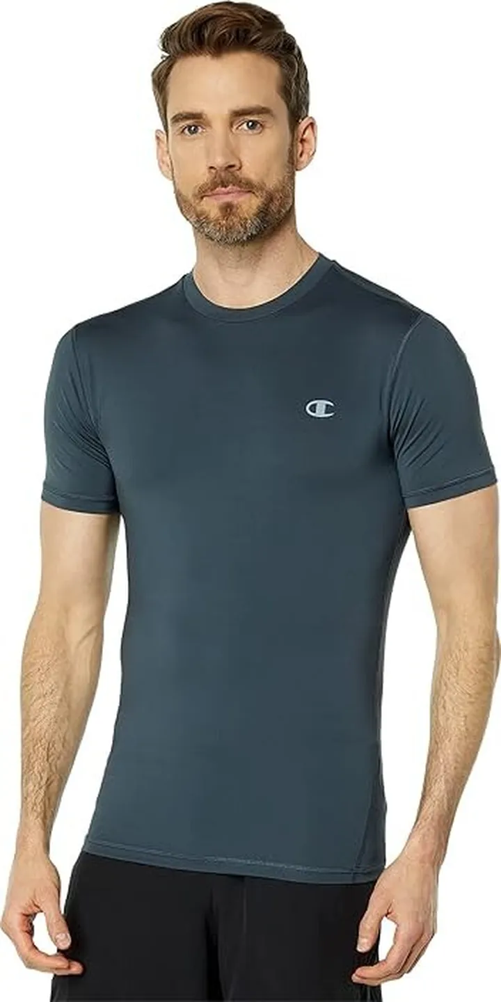 Champion Compression Short Sleeve Tee (Stealth) Men's Clothing