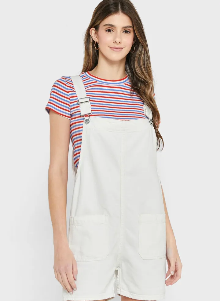 Pocket Detail Denim Playsuit