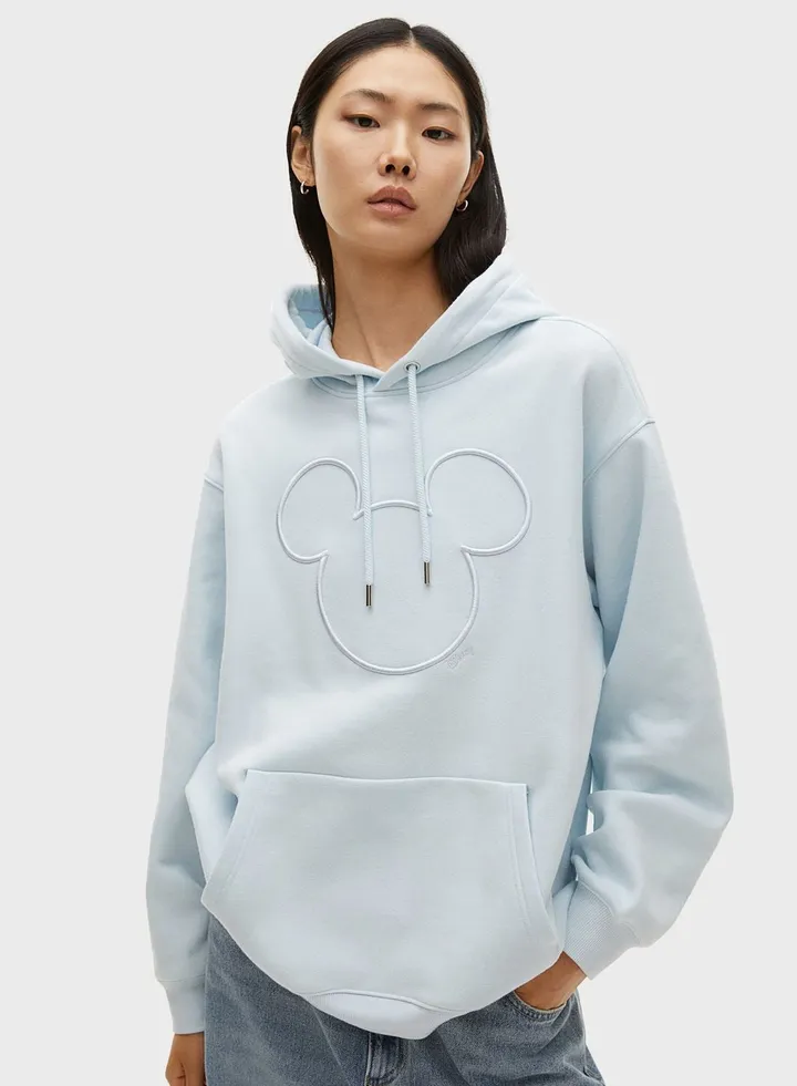 Embroidered Pocket Detail Hoodie