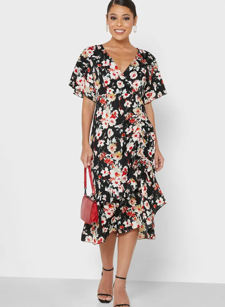 Printed Wrap Dress