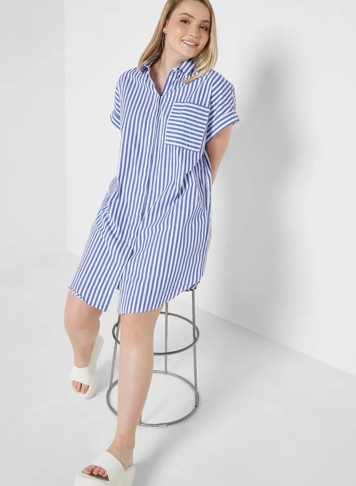 Striped Pocket Detail Dress