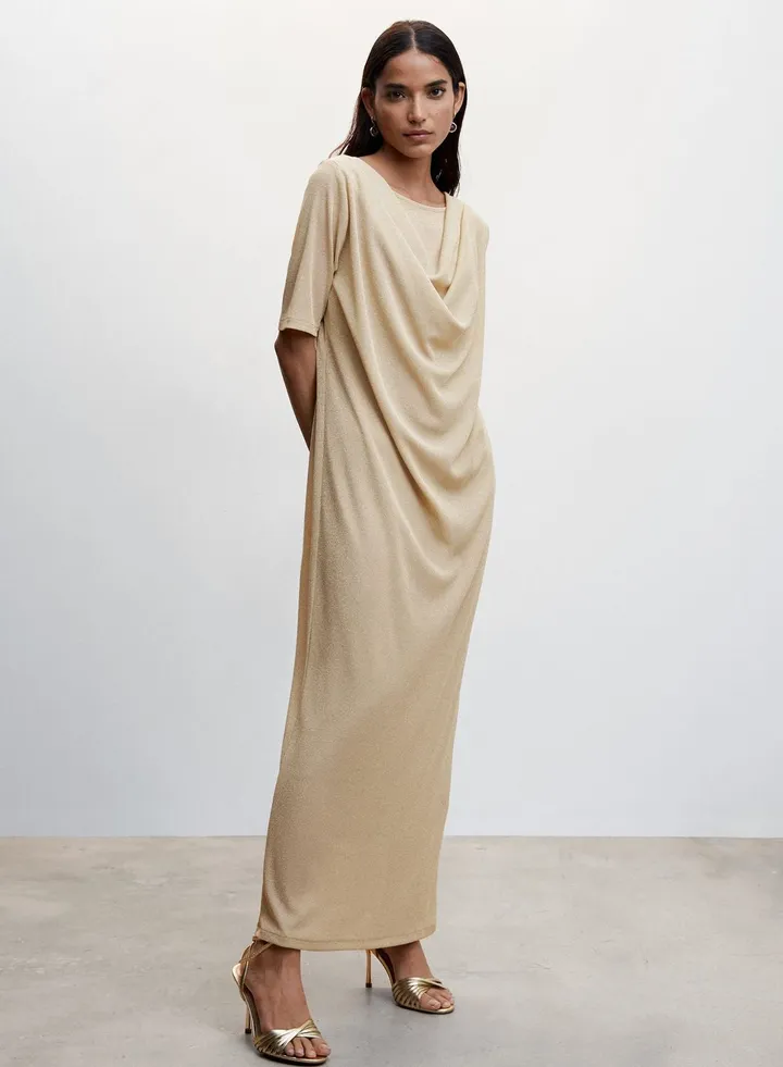 Cowl Neck Knitted Dress