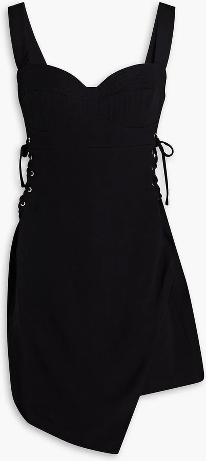 Cristina wrap-effect lace-up crepe mini dress