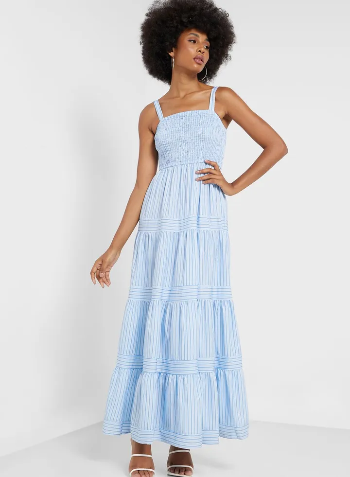 Shirred Pleat Dress