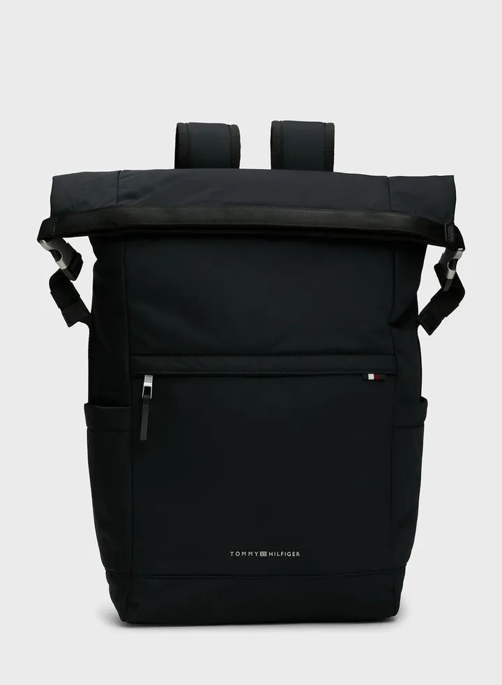 Logo Signature Rolltop Backpack