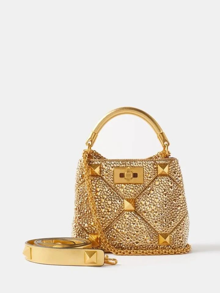 Roman Stud Crystal-embellished Handbag