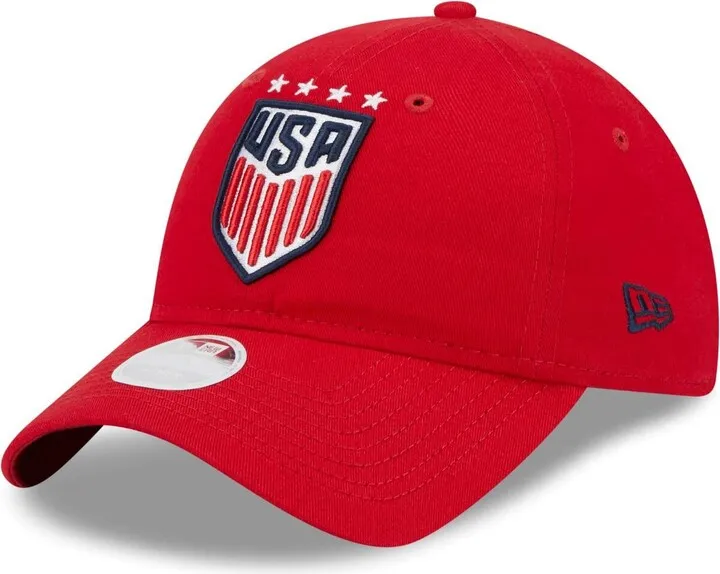 Women's New Era Red Uswnt Core Classic 2.0 Adjustable Hat