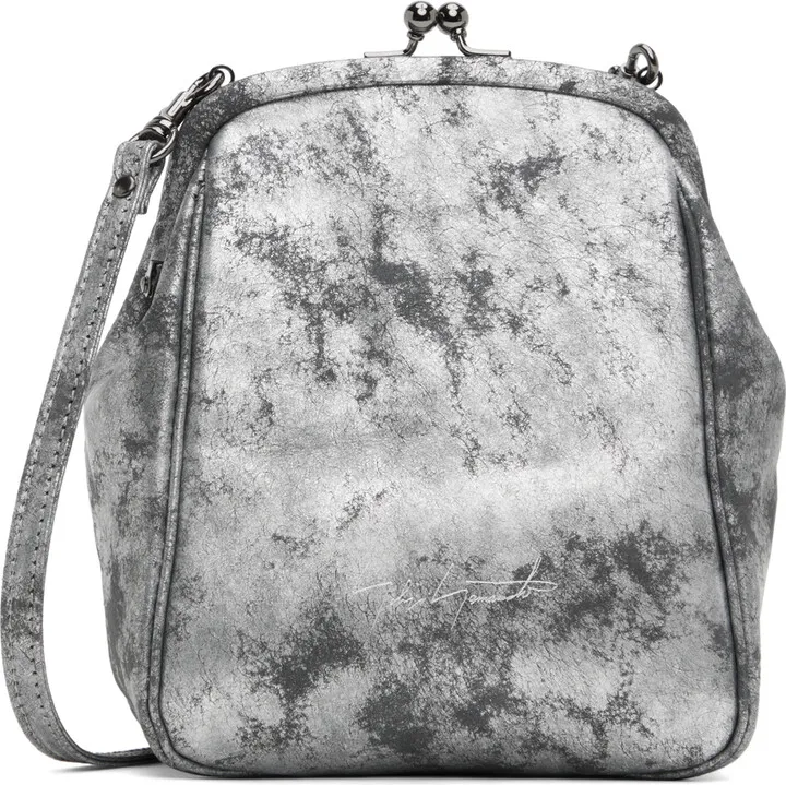 Yohji Yamamoto Silver discord Leather Bag