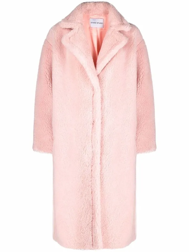 Maria textured single-breasted coat