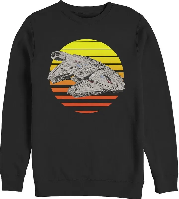 Men's Star Wars The Last Jedi Millennium Falcon Sunset Sweatshirt - Black - Large