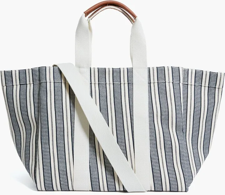Navy Parcours L City Stripes Tote