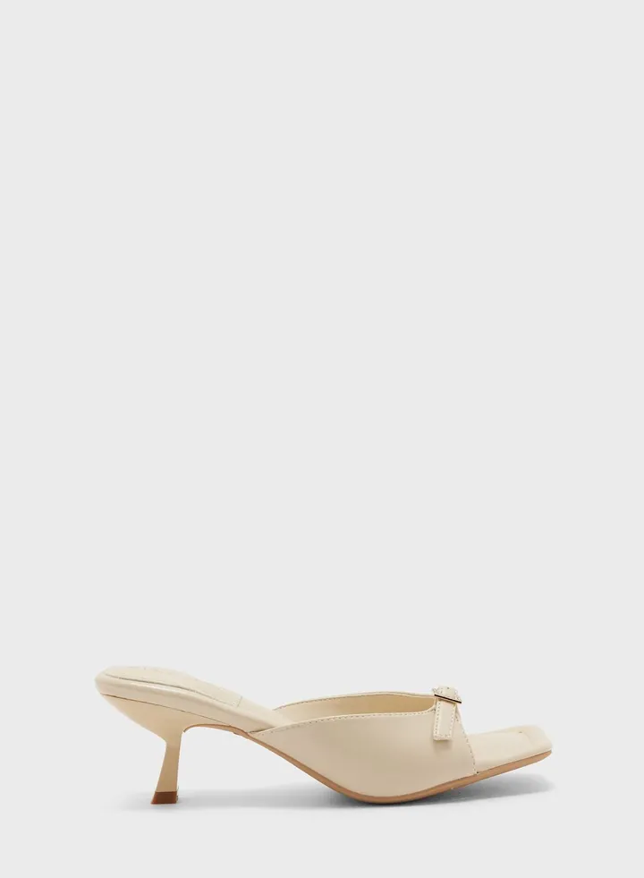 Buckle Strap Mid Heel Sandals
