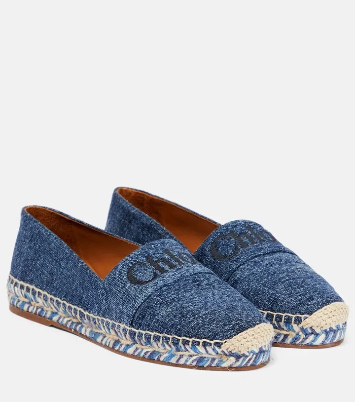 Piia logo denim espadrilles