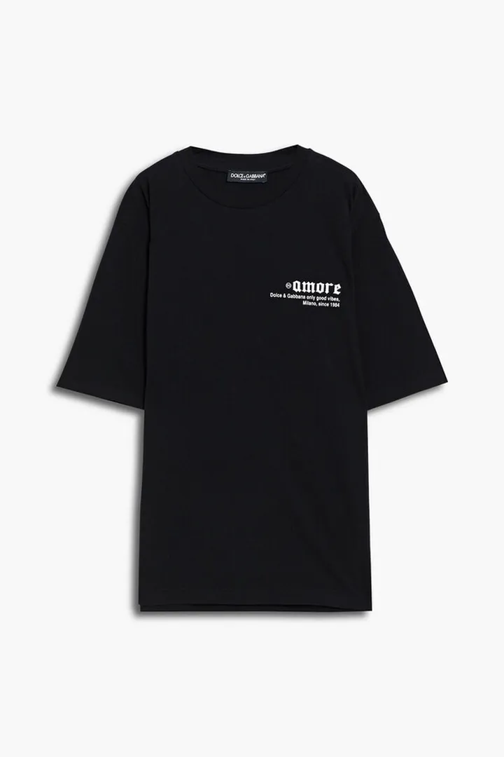 Appliquéd printed cotton-jersey T-shirt