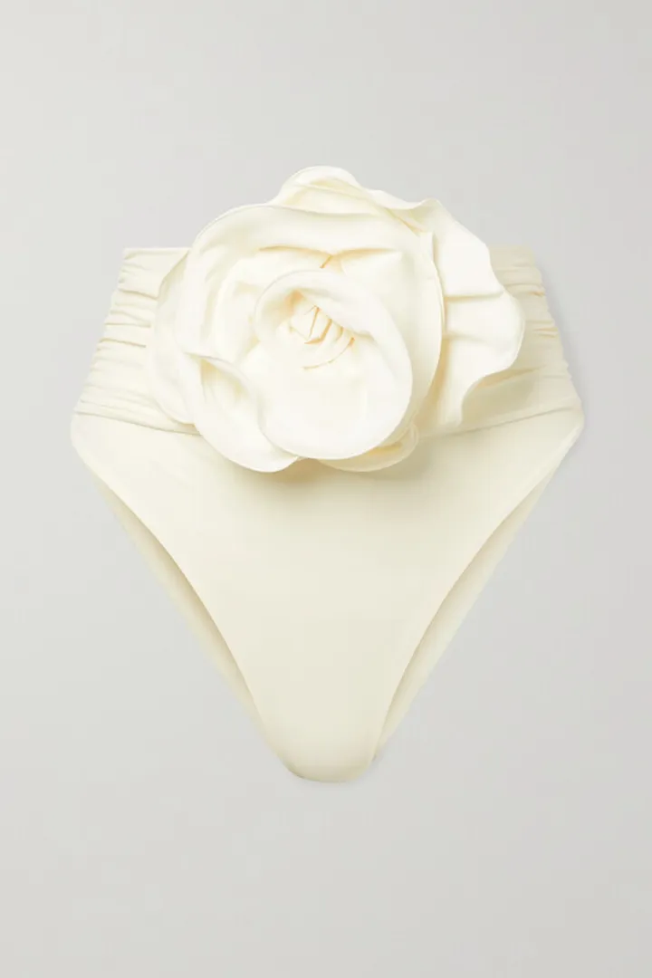 Magda Butrym - Embellished Ruched Bikini Briefs - Cream