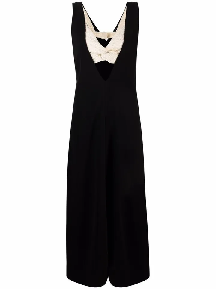 layered V-neck dress