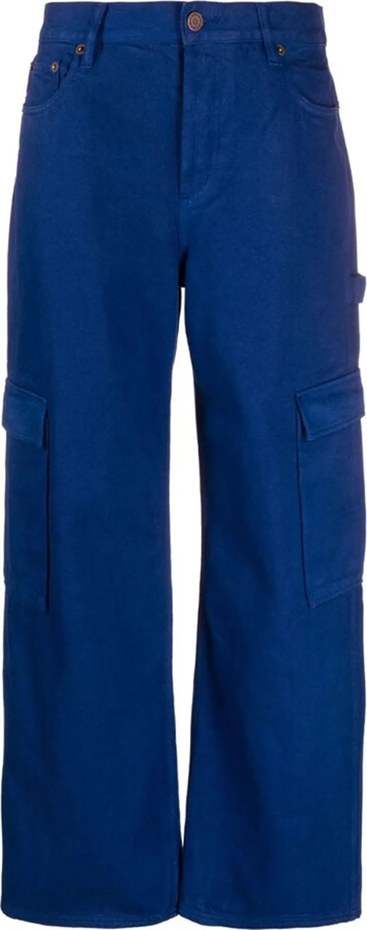 Cargo-Pockets Wide-Leg Jeans