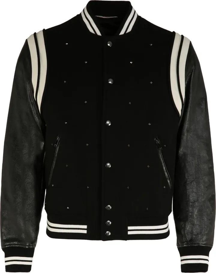 Wool And Leather Bomber Jacket