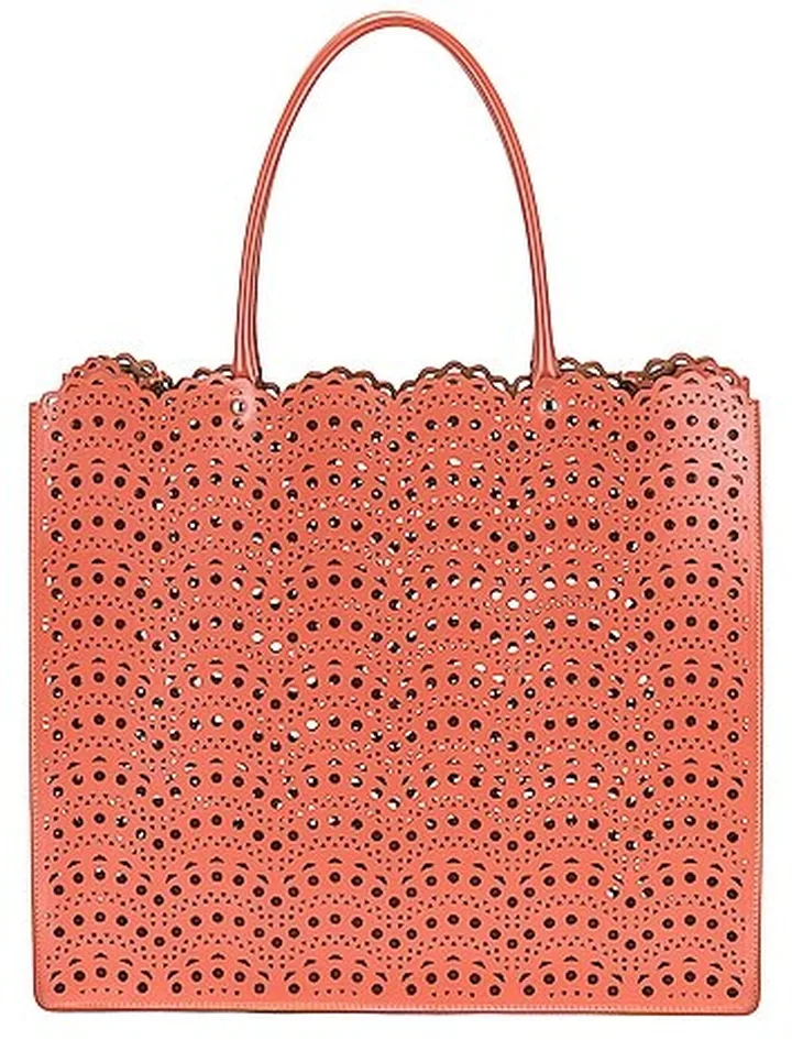 ALAÏA Garance 36 Leather Tote in Pink
