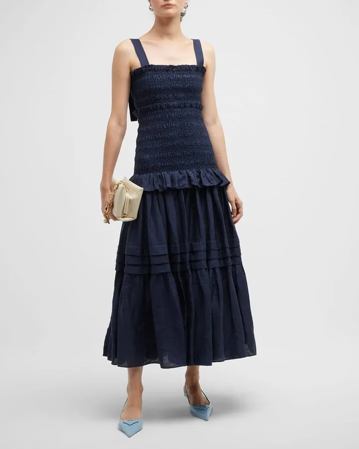 Lysia Smocked Maxi Dress