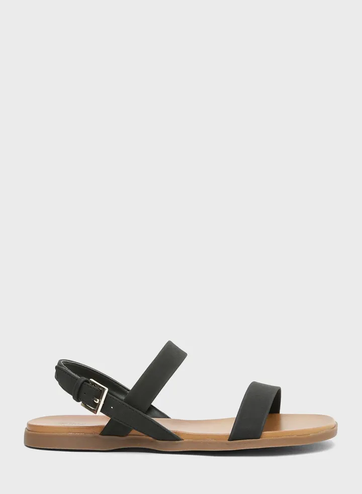 Strappy Faux Leather Sandals